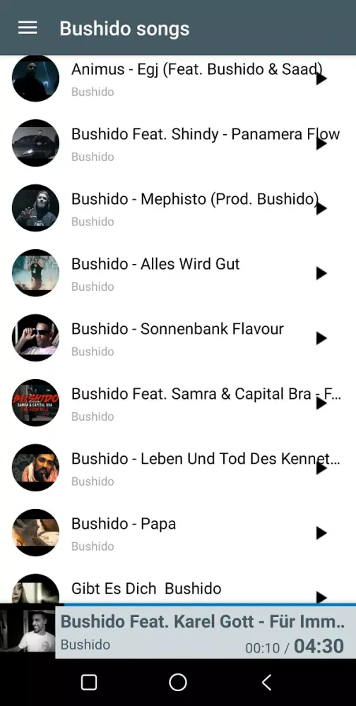 Captures d'écran de Bushido Songs - Deutsch RAP
