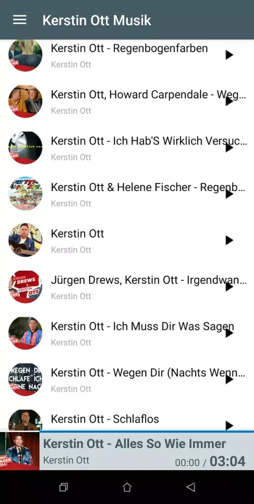 Tangkapan skrin Kerstin Ott musik online