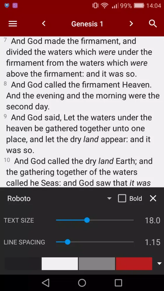 Tangkapan layar KJV Audio