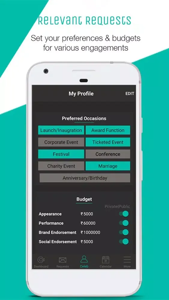 Zrzuty ekranu CelebConnect for Celebrities
