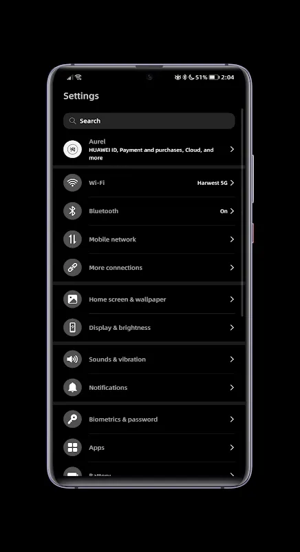 Minimal Black EMUI 10 স্ক্রিনশট