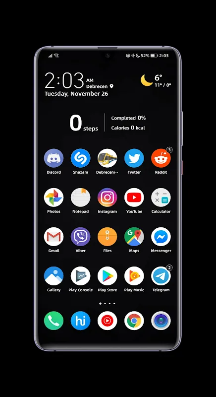 Minimal Black EMUI 10 স্ক্রিনশট