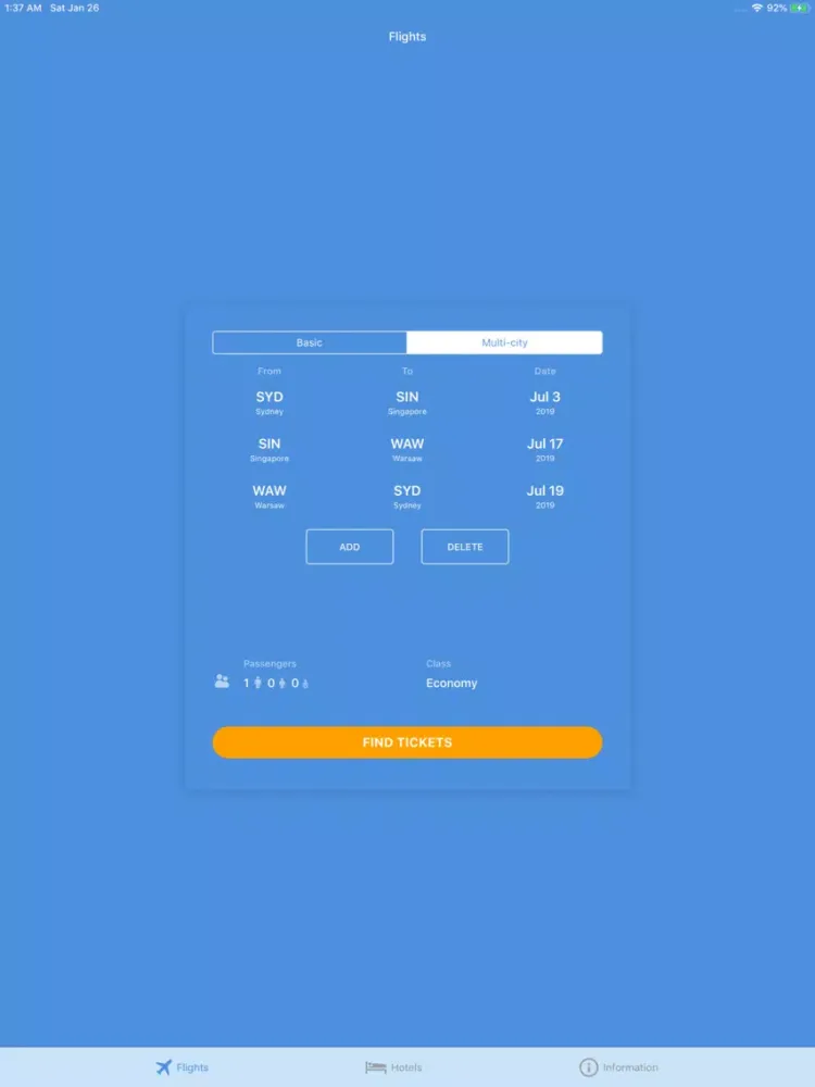 TRAVELO Flights, Hotels & Cars iPad  Screenshots
