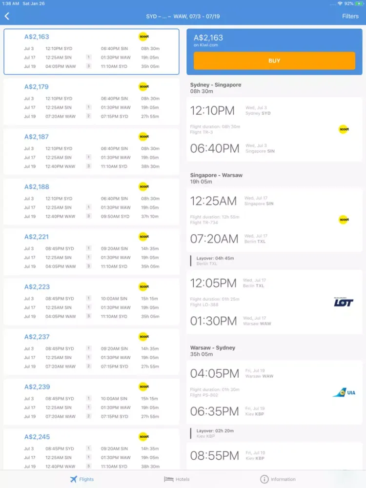 TRAVELO Flights, Hotels & Cars iPad  Screenshots