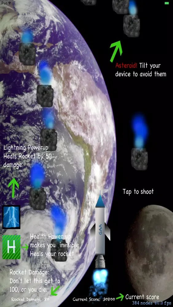 ภาพหน้าจอของ Asteroid Nuts
