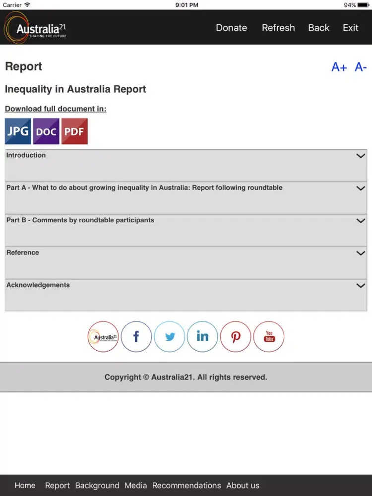 Australia21 Inequality App iPad  স্ক্রিনশট