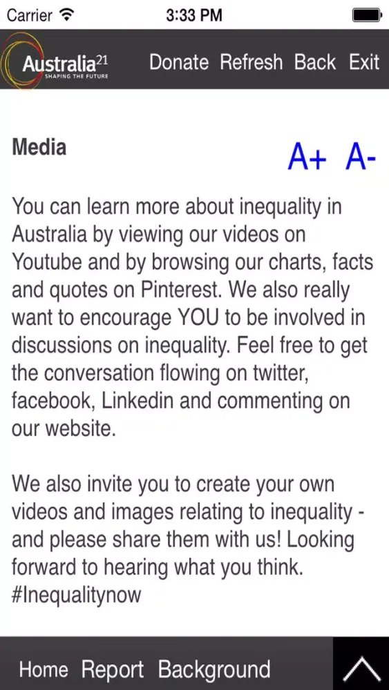 Australia21 Inequality App স্ক্রিনশট