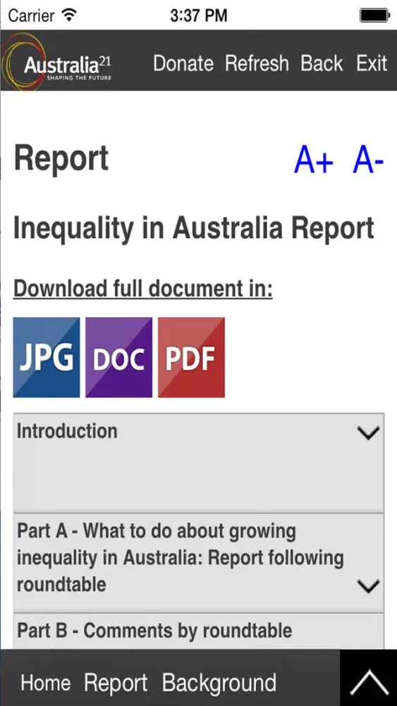 Australia21 Inequality App স্ক্রিনশট