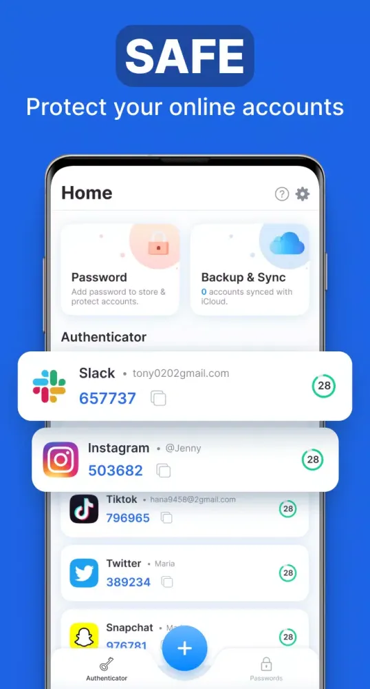 Tangkapan layar Authenticator