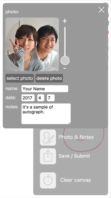 Capturas de tela do Autograph app