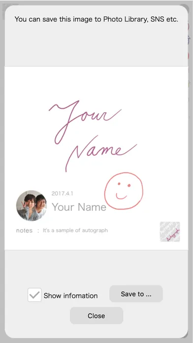 Capturas de tela do Autograph app