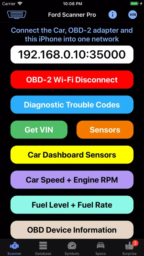 Tangkapan skrin Ford App