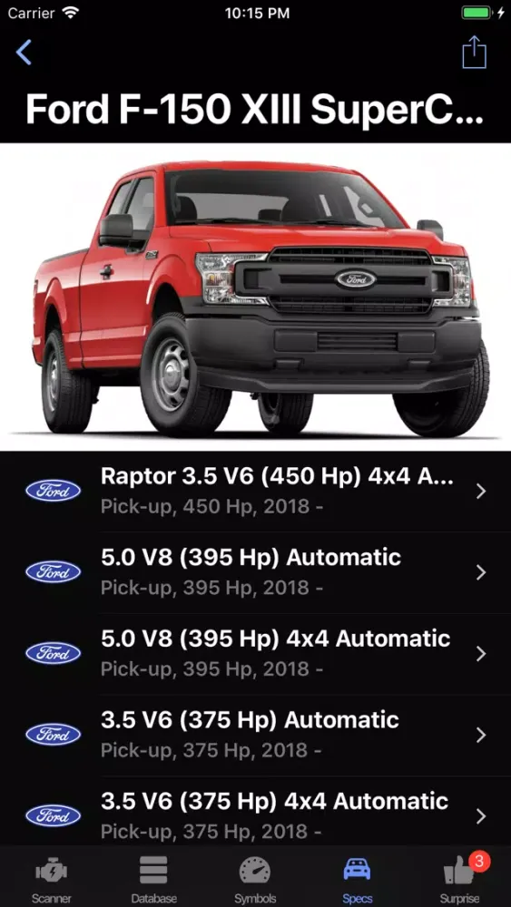 Tangkapan skrin Ford App