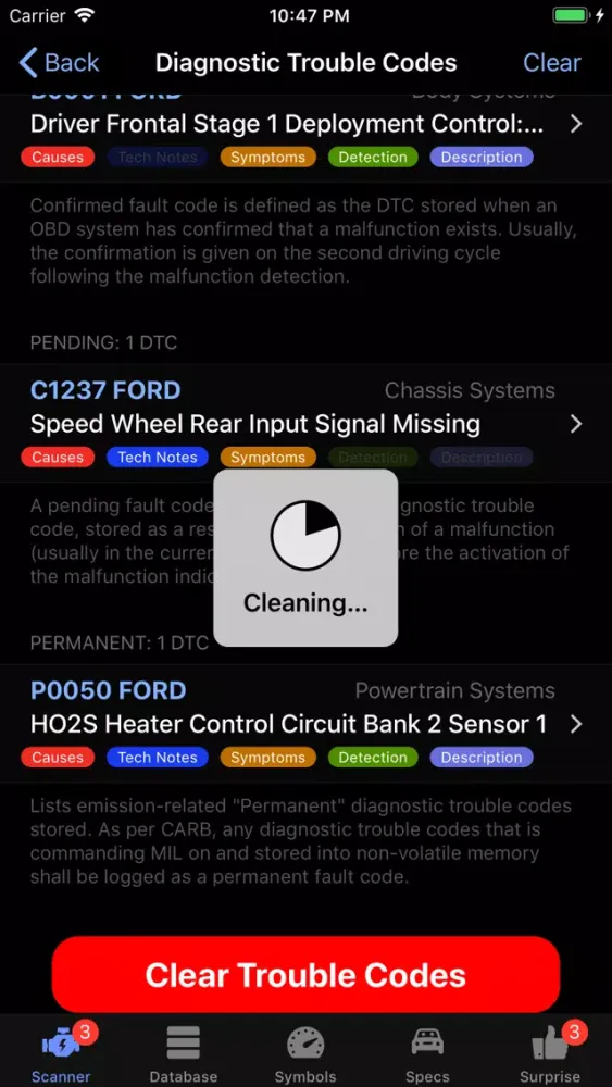 Tangkapan skrin Ford App