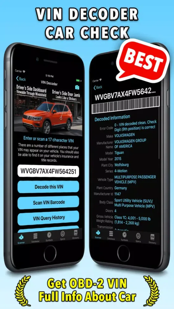 Capturas de tela do Volkswagen App