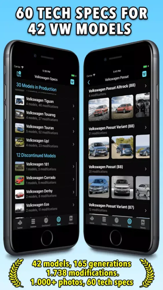 Capturas de tela do Volkswagen App