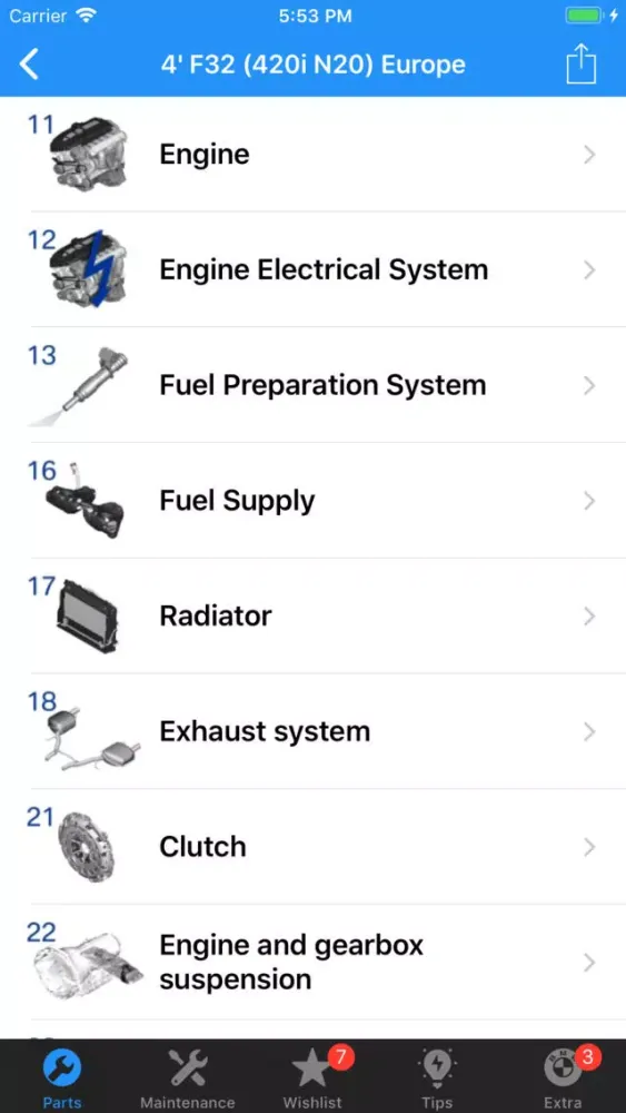 BMW Parts スクリーンショット