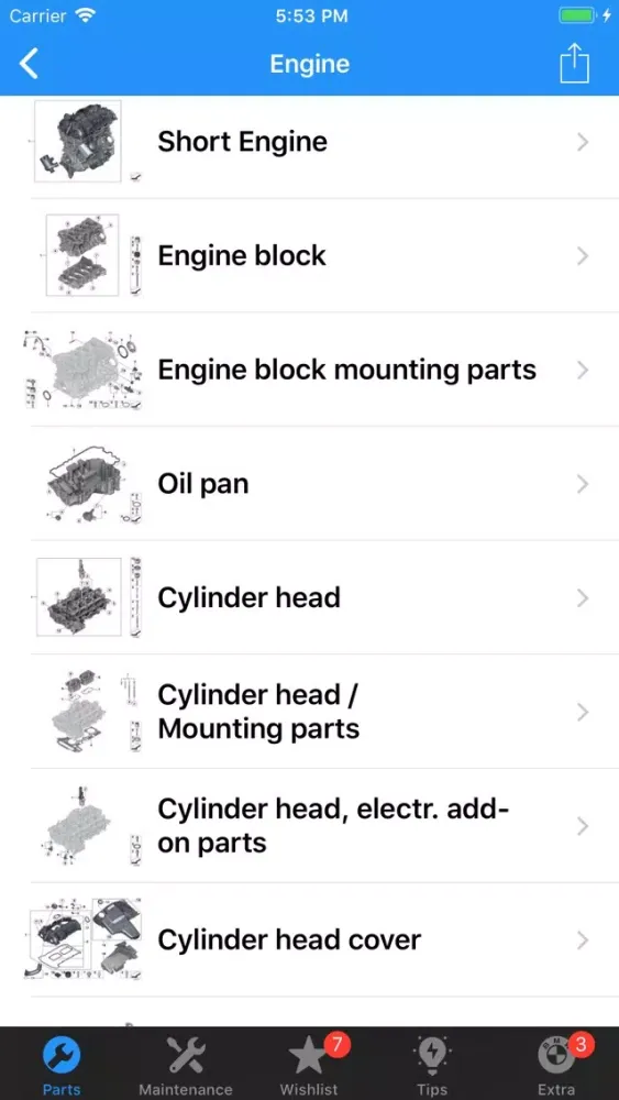 BMW Parts スクリーンショット