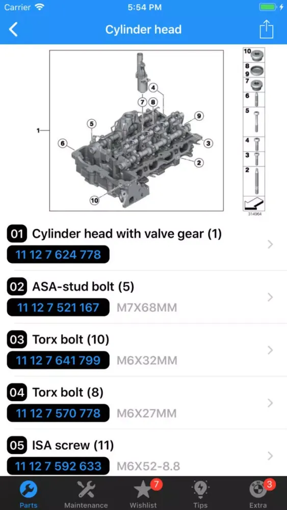 BMW Parts スクリーンショット