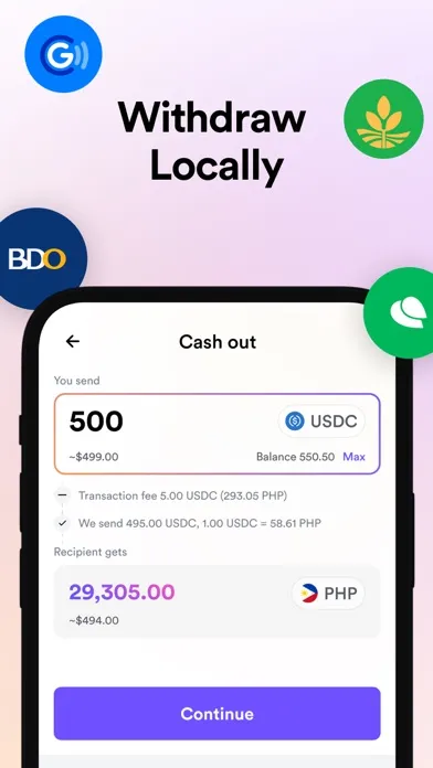 Wind.app Borderless Transfers Screenshots