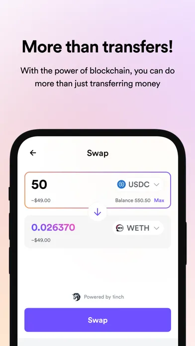 Wind.app Borderless Transfers Screenshots