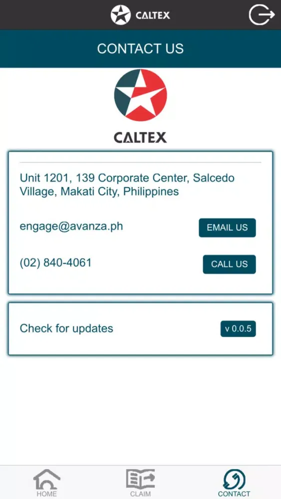 Tangkapan skrin Caltex LubeRewards Merchant