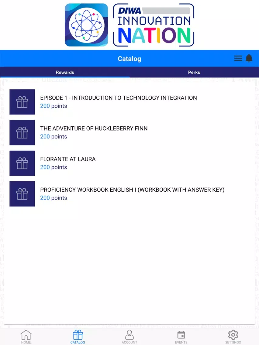 Tangkapan layar Diwa Innovation Nation iPad 