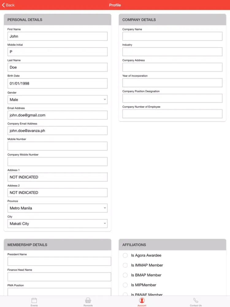 PMA Loyalty and Event App iPad 應用截圖