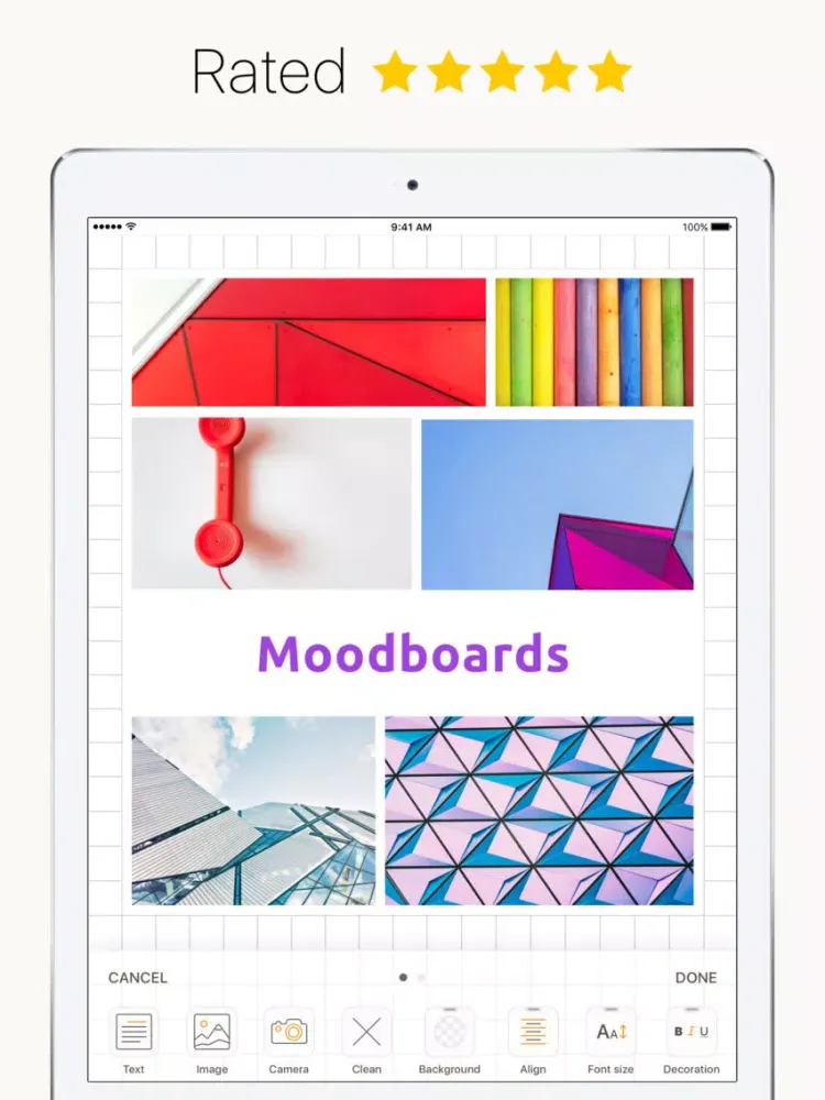 Tangkapan layar Plotboard - simple moodboard iPad 