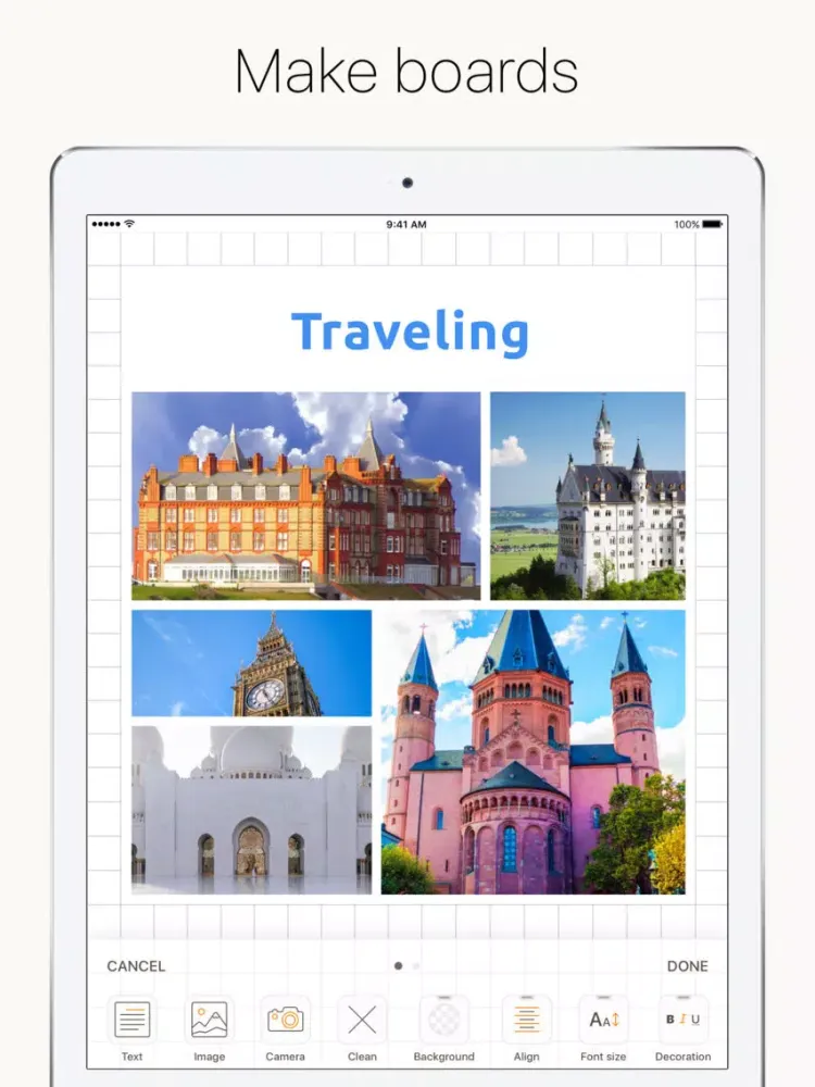 Tangkapan layar Plotboard - simple moodboard iPad 