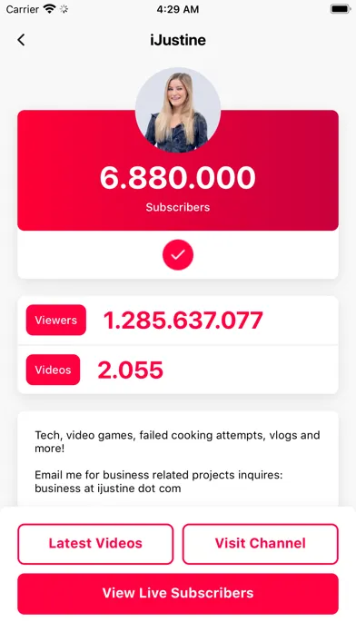 Ảnh chụp màn hình của Subscribers: Live Counter