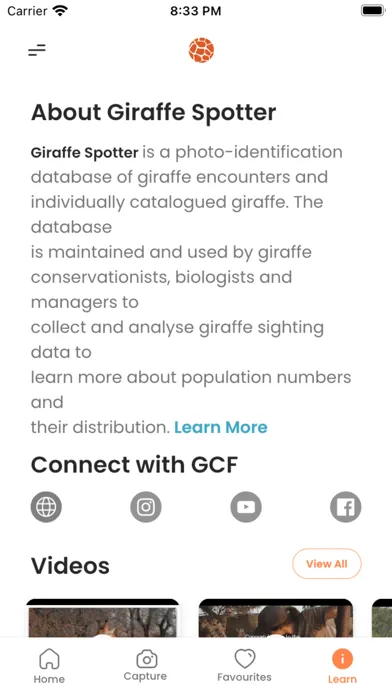 Zrzuty ekranu GiraffeSpotter