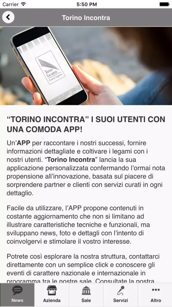Capturas de pantalla de Centro Congressi Torino Incontra