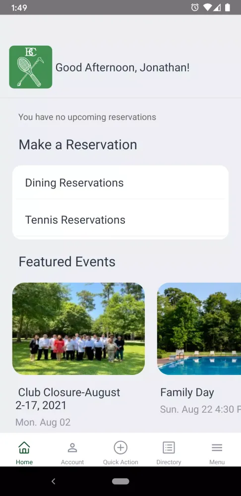 Ảnh chụp màn hình của Bayou Club