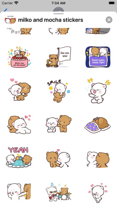 Tangkapan layar New Milk & Mocha Stickers 2020