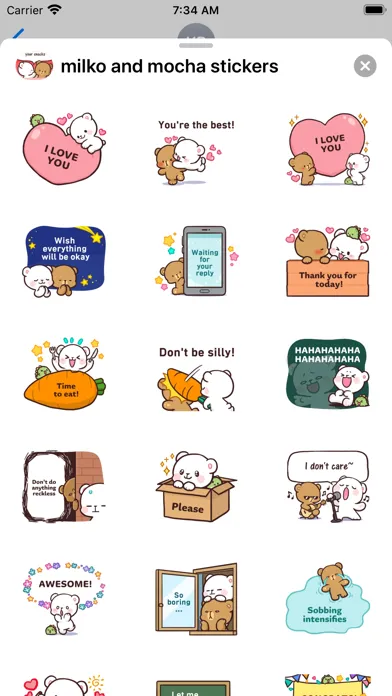 Tangkapan layar New Milk & Mocha Stickers 2020