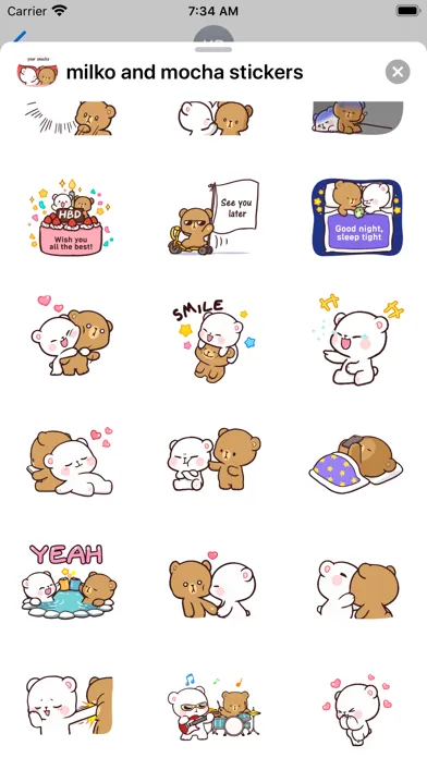 Tangkapan layar New Milk & Mocha Stickers 2020