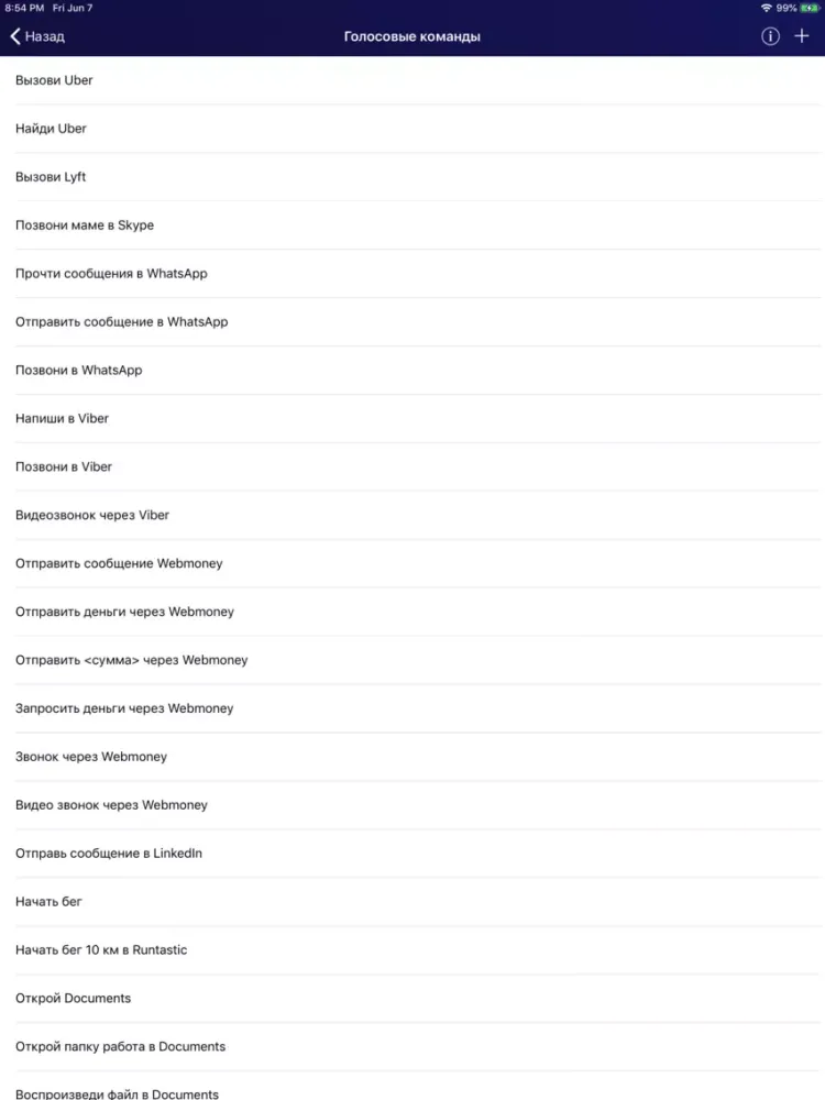 Голосовые команды iPad  Ekran Görüntüleri