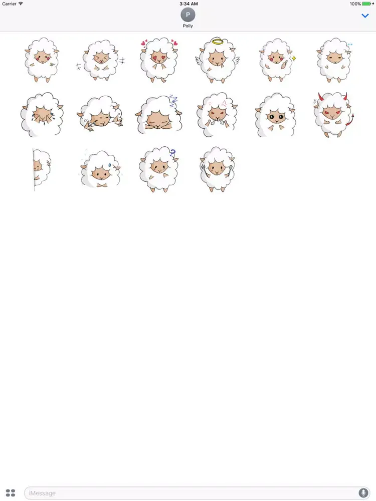Fluffy Sheep - Animated Stickers for iMessage iPad  Screenshots