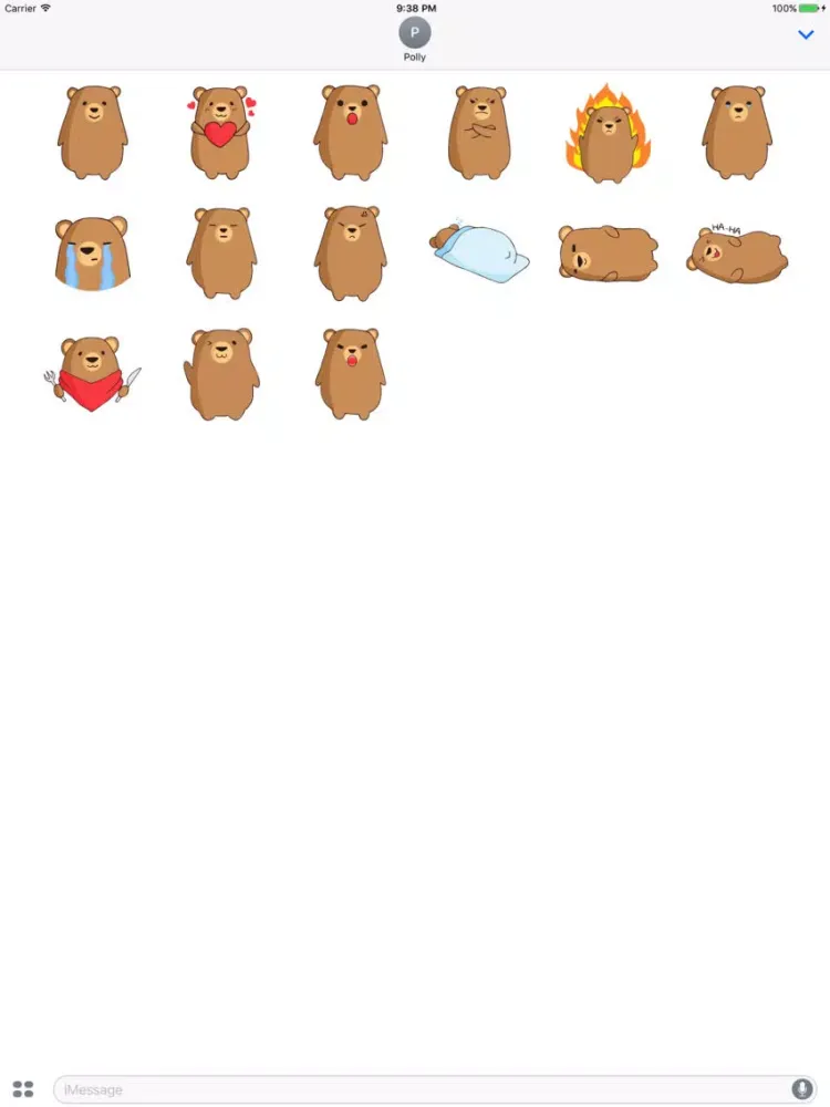 Capturas de tela do Baby Bear - Stickers for iMessage iPad 