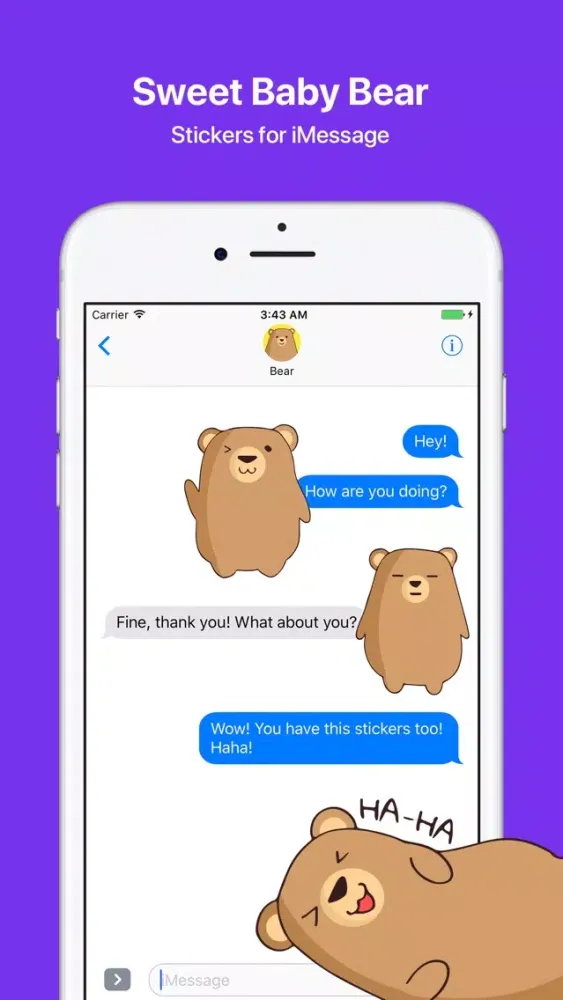 Capturas de tela do Baby Bear - Stickers for iMessage