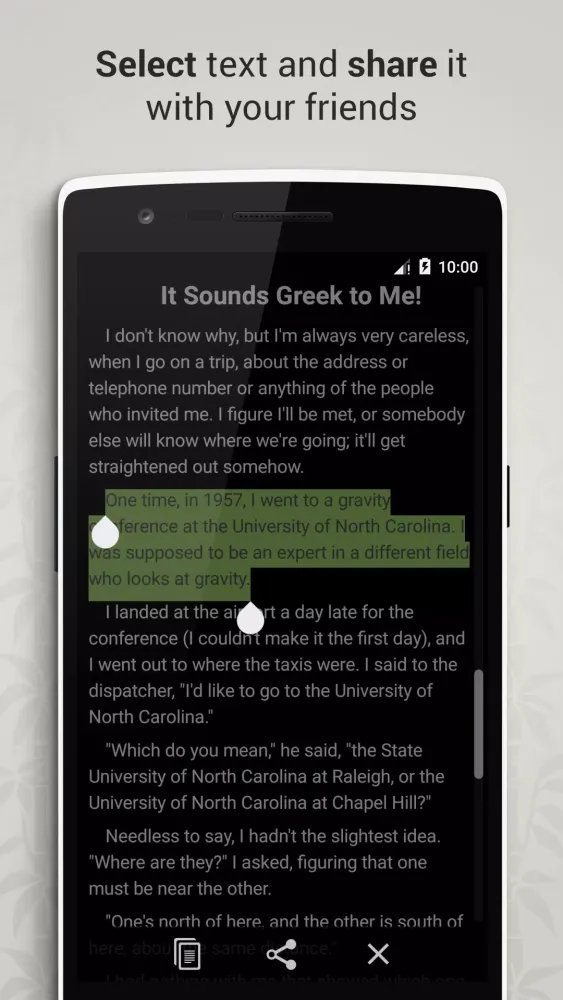 Screenshot di Reedy. Intelligent reader