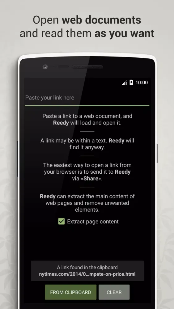 Screenshot di Reedy. Intelligent reader