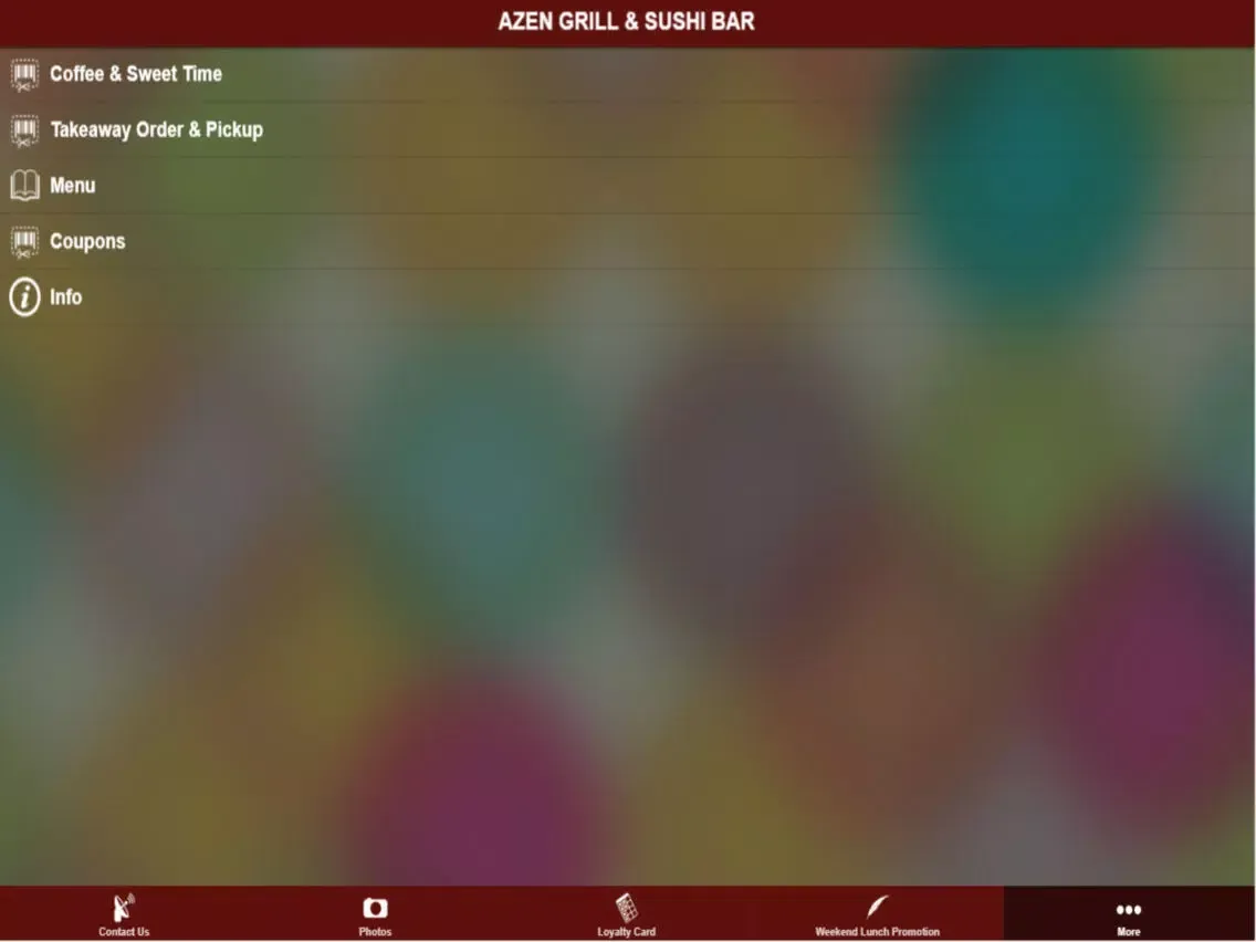 Capturas de tela do AZEN GRILL & SUSHI BAR iPad 