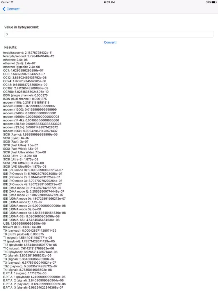 Data storage converter iPad  Screenshots