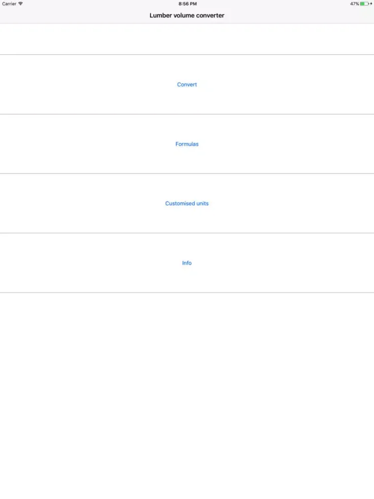 ภาพหน้าจอของ Lumber volume converter iPad 