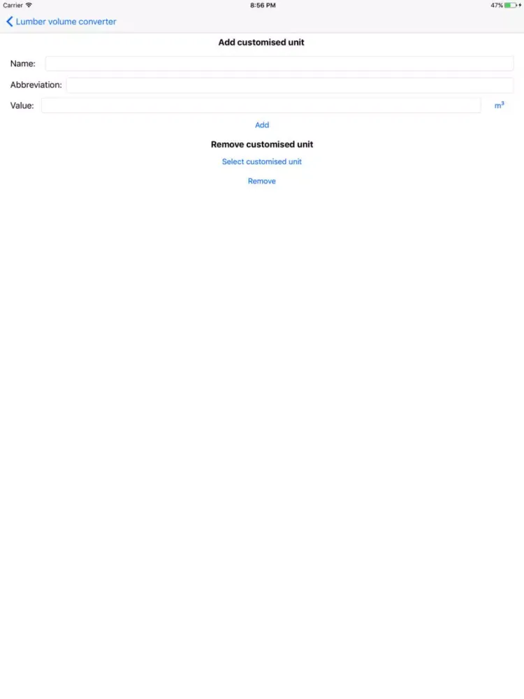 ภาพหน้าจอของ Lumber volume converter iPad 