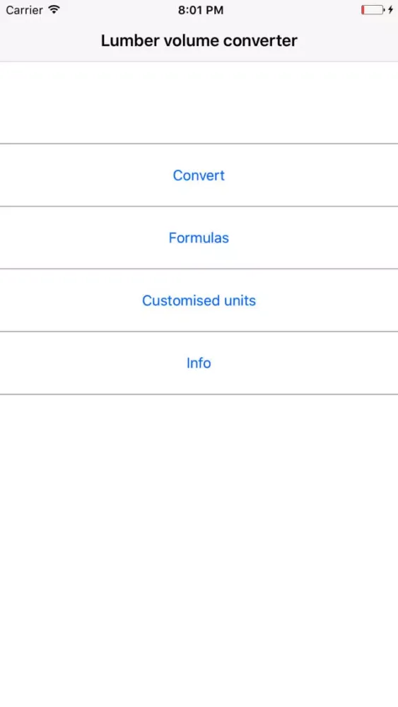 ภาพหน้าจอของ Lumber volume converter