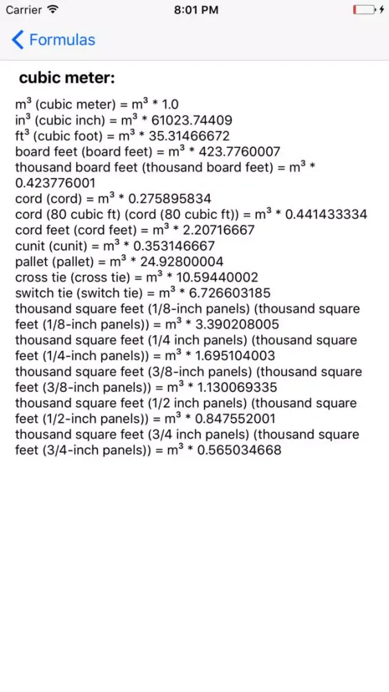 ภาพหน้าจอของ Lumber volume converter