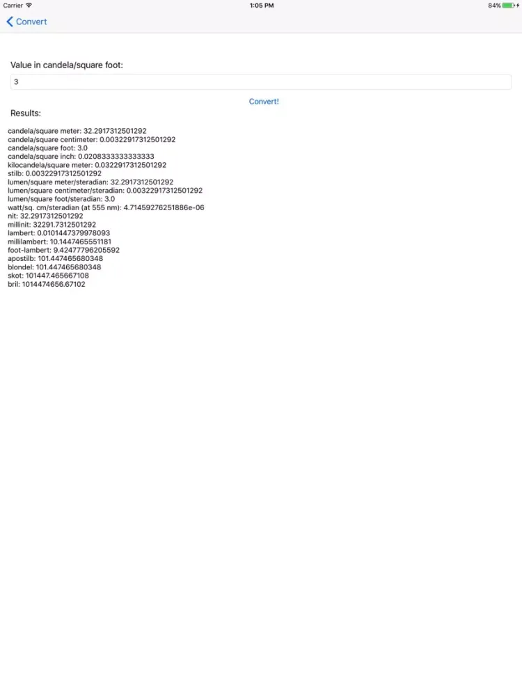 Luminance converter iPad 應用截圖